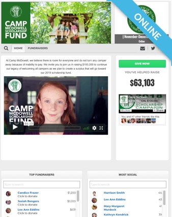 screenshot of Swell Fundraising